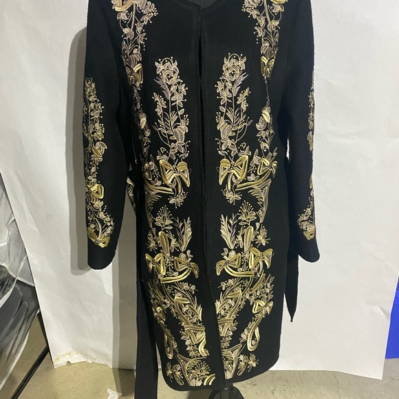 Aris A Embroidered Black Coat - Picture 3 of 8